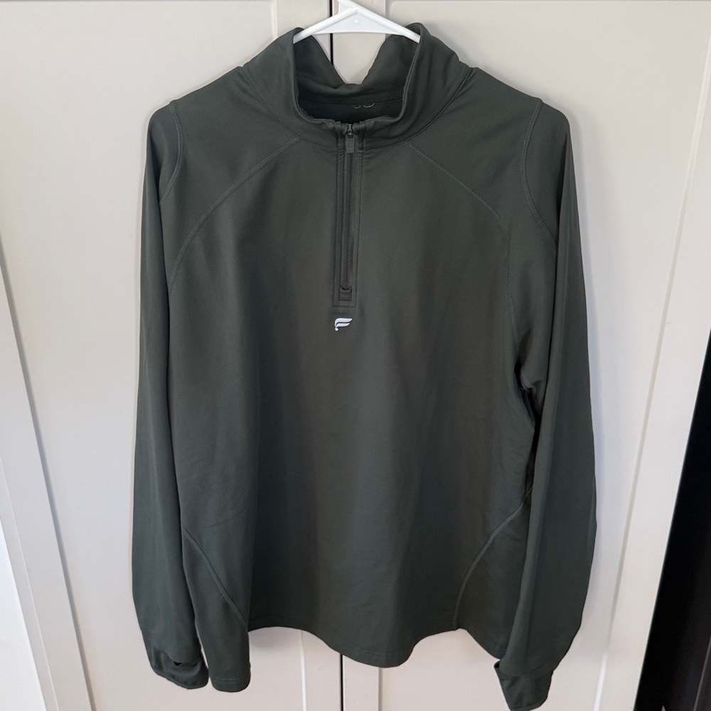 Fabletics Green Quarter-Zip Pullover